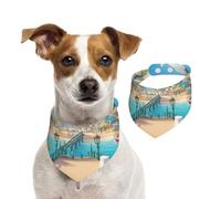 A Joyful Holiday by The Seaside Dog Bandana for Small Medium Large Dogs, Cat Dogs Kerchief Triangle Bibs Scarf for Girl Or Boy