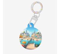 A Joyful Holiday by The Seaside Dog Tags Round Pet Tag,Acrylic Pet ID Tags Durable and Stylish,Perfect for Small to Large Pets
