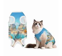 A Joyful Holiday by The Seaside Recovery Suit for Dogs Cats After Surgery, Soft Cotton Post-Surgery Suit for Male and Female Pet
