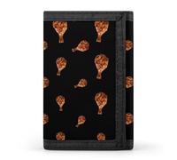 A Juicy Grilled Chicken Leg Funny Trifold Wallet RFID Blocking Front Pocket Wallets with ID Window Gifts for Men Women