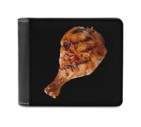 A Juicy Grilled Chicken Leg Funny Wallet for Men RFID Blocking Bifold Wallet Soft Billfold with Card Slots Custom Gifts