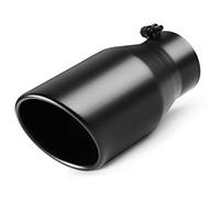 A-KARCK 4 Inch Exhaust Tip, Universal 4'' Inlet 6" Outlet 12" Long Stainless Steel Bolt On Exhaust Tailpipe Black Muffler Tip for Truck
