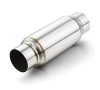 A-KARCK Exhaust Resonator 3 Inlet, 3 Inlet 3 Outlet 12 Overall Length Resonator Deep Tone Clear Up Rasp