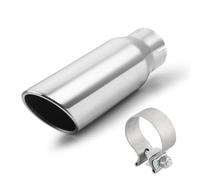 A-KARCK Exhaust Tip 3 Inch Inlet, 3” Inlet 4” Outlet 12” Long Stainless Steel Polished Clamp On Muffler Tip For Truck Tailpipe, Rolled Edge Design