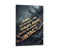 A King Never Begs Wall Art, Battlefield-themed Print, Motivational Poster, Dignified Canvas Picture Poster Decorative Painting Canvas Wall Posters And Art Picture Print Modern Family Bedroom Decor Pos