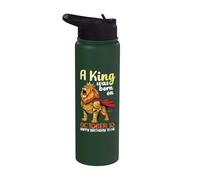 A King was Born On October 10 Happy Birthday to Me You Lion Stainless Steel Insulated Water Bottle