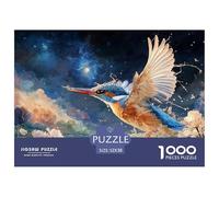 A Kingfisher Bird 1000 Piece Premium Cardstock Jigsaw Puzzles Blue Bird Stress Releasing Creative Game Puzzles for Toddlers 52x38cm/1000pcs