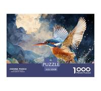 A Kingfisher Bird 1000 Piece Premium Cardstock Jigsaw Puzzles Blue Bird Vibrant Imagery Educational Toys Puzzles As Home Decoration52x38cm/1000pcs