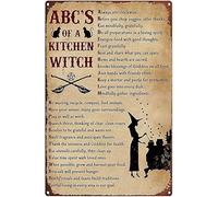 A Kitchen Witch Vintage Metal Tin Sign Art Plaque Wall Decor Home Kitchen Garage Farm Garden Bar Cafe Magic Metal Posters 12x16 Inch