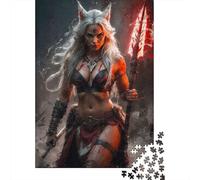 A Kitsune Barbarians Wrath 1000-Piece Puzzle for Adults, 52x38cm/1000pcs, A Weekend Activity at Your Own Pace; White Pieces for Organised Sorting