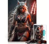 A Kitsune Barbarians Wrath Jigsaw Puzzles for Adults 1000 Pieces Brain Power Snug Connection Home Game Perfect Art (38x52cm)