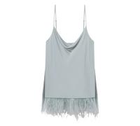 A.L.C. Eliza feather-trim top - Blue XS-M