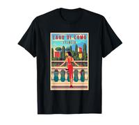 A Lady at Lake Como Lago Di Como Italy Retro Graphic T-Shirt