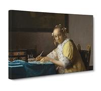 A Lady Writing A Letter By Johannes Vermeer Canvas Print 30x20 Inch