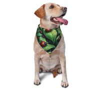A Ladybug Full Of Life On A Leaf Printed Graphic Pet Triangle Scarf For Dogs & Cats, Adjustable Cute Pet Bandana For & Photo Shoots