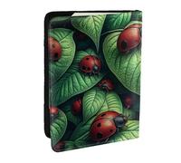 A Ladybug Full of Life On A Leaf Printed Passport Holder,Travel Pu Leather Passport Cover Case Organiser for Men Women,6.5 Inch