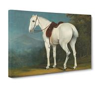 A Lady's Grey Hunter Horse By Jacques Laurent Agasse Canvas Print | Gallery Wrapped 30mm Frame Wall Art | 24x16 inches | Ready to Hang | Classic Animals Picture | Living Room Bedroom Lounge Office