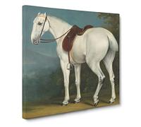 A Lady's Grey Hunter Horse by Jacques Laurent Agasse Canvas Print | Gallery Wrapped 30mm Frame Wall Art | 14x14 inches | Ready to Hang | Classic Animals Picture | Living Room Bedroom Lounge Office