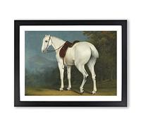A Lady's Grey Hunter Horse By Jacques Laurent Agasse Classic Painting Framed Print | A3 Black Framed Wall Art | Ready to Hang | Classic Animal Picture | Living Room Bedroom Lounge Office