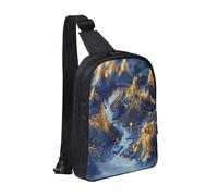 A landscape shimmering Durable Chest Pack,Crossbody Bag with Water-Resistant Oxford Fabric, Design for Travel,Hiking,Daily Use