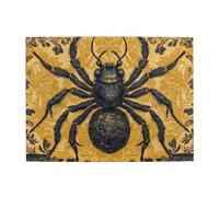 A Large Black Spider With A Golden Background Wooden Puzzle 500 Piece Jigsaw Puzzle for Adults Challenging Puzzle for Game Size 15"x20.4"