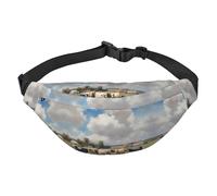 A large farm. Boys large waist bag, travel crossbody waist bag, suitable for enjoying sports, running, cycling, travel, fishing