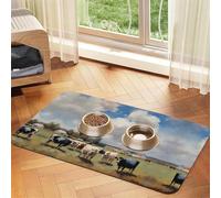 A large farm. Pet Absorbent Leather Non-Slip Feeding Mat 40x60cm, Quick Drying, Waterproof, Washable Bowl Mat