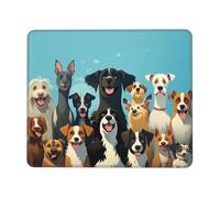 A large group of dogs Mouse Pad with Stitched Edge, Comfortable Mouse Pads with Non-Slip Rubber Base Gaming Mouse Mat Washable Mousepads Computers Laptop Desk Accessories for Office 10 x 12 inch