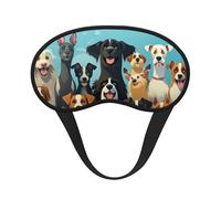 A Large Group of Dogs Sleep Mask for Side Sleeper Soft Breathable Sleeping Eye Mask Blackout Silk Eye Sleep Shade Cover with Elastic Strap Night Blindfold for Women Men Travel Nap