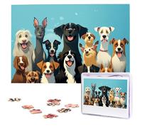 A Large Group Of Dogs Wooden Puzzles 1000 Pieces Personalized Jigsaw Puzzle For Adults Interesting Custom Photo Puzzles Gift For Holiday Birthday Wedding Anniversay