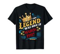 A Legend Was Born In March 1997 Awesome Man Boy Birthday T-Shirt