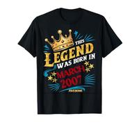 A Legend Was Born In March 2007 Awesome Man Boy Birthday T-Shirt