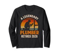 A Legendary Plumber Retired 2026 Retro Master Pipefitter Long Sleeve T-Shirt