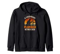 A Legendary Plumber Retired 2026 Retro Master Pipefitter Zip Hoodie