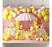 A lemon themed background flag suitable for parties photo walls weddings birthdays and anniversaries