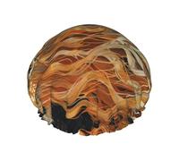 A leopard flavor Reusable shower cap - double-layer waterproof, elastic, environmentally friendly daily use shower cap