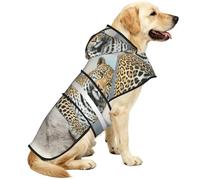 A Leopard Waterproof Dog Raincoat And Rain Jacket With Hood, Reflective Strips And Adjustable Belly Strap, Fits Small To Large Dogs