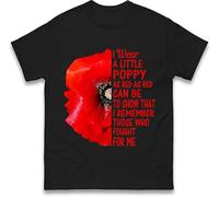 A Lest We Forget T Shirt, Remembrance Day T Shirt, Armed Forces Remembrance Day, Little Poppy T Shirt, Black