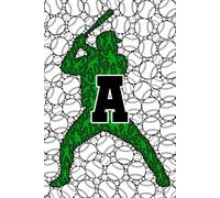 A: Letter "A" Initial Baseball Player Personalized Name Monogram Notebook Gift - College-Ruled Personal Journal, Writing Pad, or Diary for Sports Fans - 110 Pages, 6x9