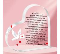 A Letter from Heaven Heart Memorial Plaque - Sympathy and Remembrance Gift for Loss of Mother, Father, or Baby - Acrylic Heart Plaque