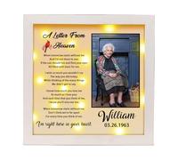 A Letter from Heaven Personalized Memorial Picture Frame Sympathy Gifts Bereavement Gifts for Loss of Loved One In Loving Memory Photo Frame Gift Memorial Condolences Remembrance Mother Father Gift
