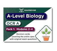 A-Level OCR A Biology Flashcards: Modules 2-4 | 146 Double-Sided Cards with Definitions, Diagrams, and Practice Questions | SnapRevise Study Deck for Exam Success (2025 & 2026 Exams)