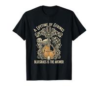 A Lifetime of Strings Bluegrass is The Answer Mandolin T-Shirt