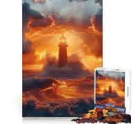 A Lighthouse And Stormy Se Jigsaw Puzzles 1000 Pieces for Teenagers Home Fun Smooth Cut Family Fun Great Gift (38x26cm)