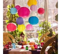 A liittle Tree -12 PCs Mixed New Round Paper Lanterns Wedding Birthday Party Decor (Tea Time Shade)