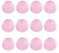 A Liittle Tree 12 PCs Round Paper Lanterns Lamp Shade Wedding Party Christmas New Year (Pink, 12")