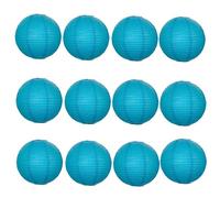 A Liittle Tree -12 PCs Round Paper Lanterns Wedding Party Christmas New Year (Blue, 8")