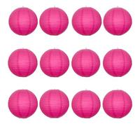 A Liittle Tree- 12 PCs Round Paper Lanterns Wedding Party Christmas New Year (Hot Pink, 10")