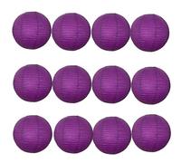A Liittle Tree 12 PCs Round Paper Lanterns Wedding Party Christmas New Year (Purple, 8")