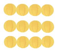 A Liittle Tree 12 PCs Round Paper Lanterns Wedding Party Christmas New Year (Yellow, 10")
